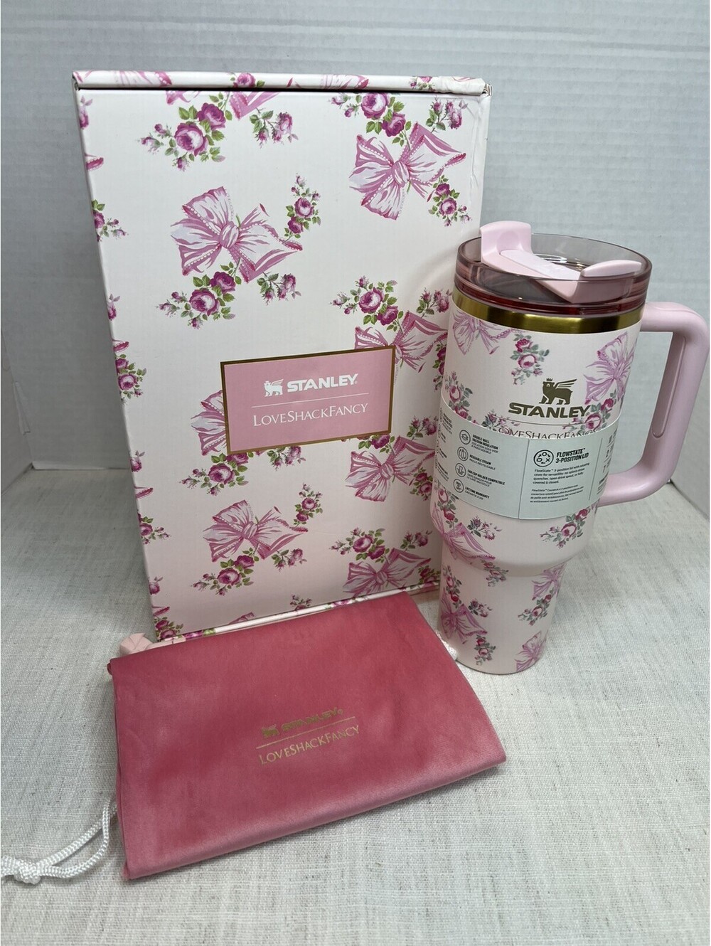 Stanley Love Shack Fancy Ribbon Rosa 40oz Tumbler
